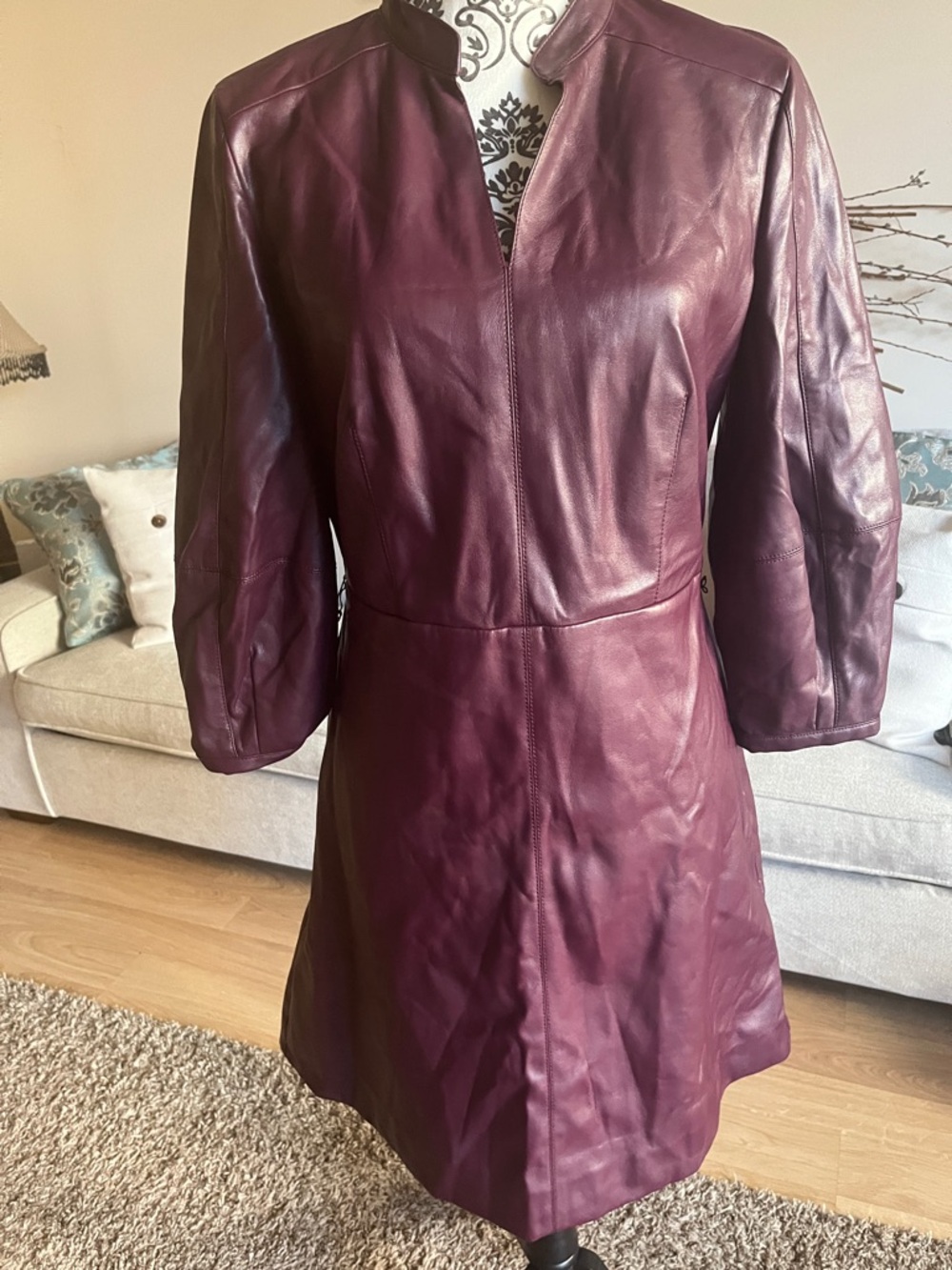 Ann Taylor Plum Leather dress